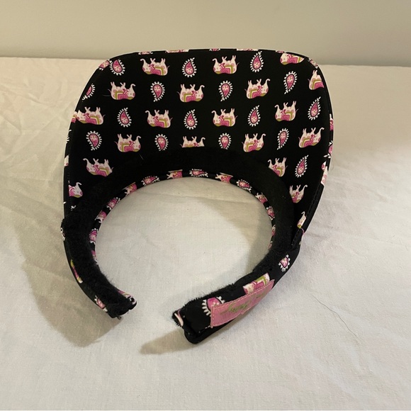 Vera Bradley Retired Pink Elephants Patterned Visor - Picture 4 of 6